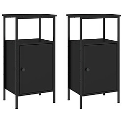 vidaXL Tables de chevet 2 pcs noir 41x31x80 cm bois d’ingénierie