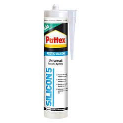 Pattex silicone mastic acétique blanc 280ml verre céramique sanitaires SILICON5