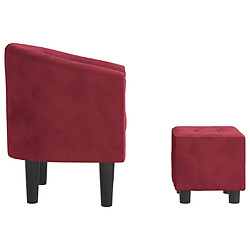 Avis vidaXL Fauteuil avec repose-pied rouge bordeaux velours