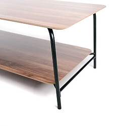 INTEMPORA Table basse en Métal et MDF avec 1 étagère - Marron et Noir