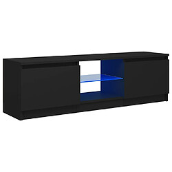 Maison Chic Meubles TV avec lumières LED - Banc TV pour salon Noir 120x30x35,5 cm -MN39014