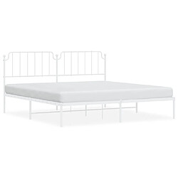 Maison Chic Cadre/structure de lit métal et tête de lit pour adulte - Lit Moderne Chambre blanc 200x200 cm -MN70571 