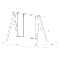 Acheter AXI Portique en Bois FSC Marron / BLANC avec 2 Balançoires Enfant | Balançoire pour l'extérieur / le jardin 2 agrès