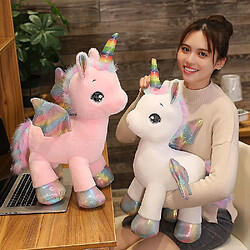 Avis Universal 60cmunicorn rêve arc-en-ciel en peluche de haute qualité cheval pp coton en peluche (blanc)