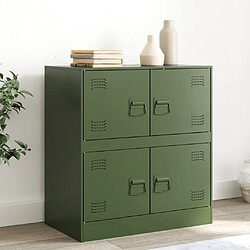 vidaXL Buffet vert olive 67x39x73 cm acier