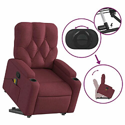 Maison Chic Fauteuil Relax pour salon, Fauteuil inclinable de massage Rouge bordeaux Tissu -GKD85681 pas cher