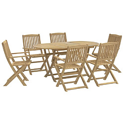 vidaXL Ensemble à manger de jardin 7 pcs Bois d'acacia solide