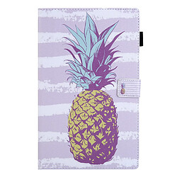 Etui en PU texture croisée avec support et porte-carte Ananas doré pour votre Samsung Galaxy Tab A8 10.5 2021 SM-X200/X205