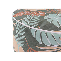 Decoshop26 TaboureT repose-pieds pouf de jardin gonflable intérieur/extérieur poly filé 29x55 cm motif feuille 04_0008598