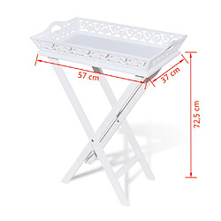 vidaXL Table d'appoint avec plateau Blanc pas cher