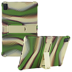 Coque en silicone airbags aux quatre coins avec béquille pliable camouflage pour votre Huawei MatePad Pro 12.6 (2021)