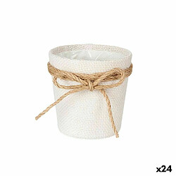 Ibergarden Cache-pot Lien Blanc Tissu 11 x 10,5 x 11 cm (24 Unités)