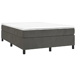 Avis Maison Chic Lit Adulte - Lit simple Lit à sommier tapissier et matelas moelleux - Meuble de Chambre - Gris foncé 140x200cm Velours -MN27351