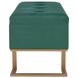 Avis vidaXL Banc avec compartiment de rangement 105 cm Vert Velours