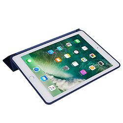 Wewoo Housse Étui Coque Pour iPad 10,2 pouces TPU Horizontal en cuiravec support à trois rabats Bleu pas cher