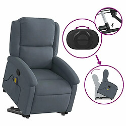 Maison Chic Fauteuil Relax pour salon, Fauteuil de massage inclinable Gris foncé Velours -GKD61971 pas cher