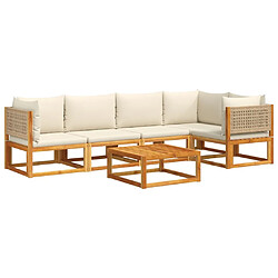 vidaXL Salon de jardin avec coussins 6 pcs bois d'acacia solide