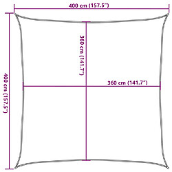 vidaXL Voile d'ombrage 160 g/m² Marron 4x4 m PEHD pas cher