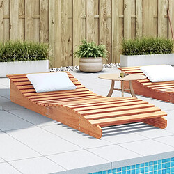 Maison Chic Chaise longue de jardin| Bain de soleil Relax | Transat cire marron 205x80x31,5 cm bois massif de pin -GKD88026