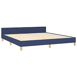 Acheter Maison Chic Lit adulte - Cadre Structure de lit avec tête de lit Contemporain Bleu 160x200 cm Tissu -MN86958