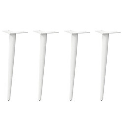 vidaXL Pieds de table basse forme conique 4 pcs blanc 30-31 cm acier