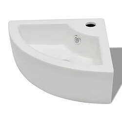 vidaXL Lavabo avec trou de trop-plein 45x32x12,5 cm Blanc