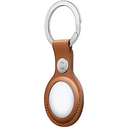 Avis Leather Key Ring pour Apple AirTag - Saddle Brown