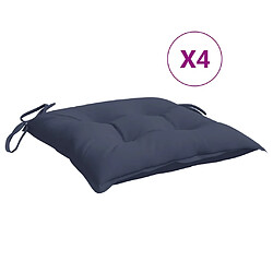 vidaXL Coussins de chaise lot de 4 bleu marine 50x50x7 cm tissu oxford