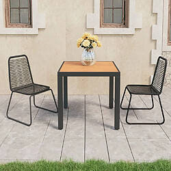 Maison Chic Salon de jardin 3 pcs - Table et chaises d'extérieur - Mobilier/Meubles de jardin Moderne Rotin PVC Noir et marron -MN13377