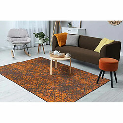 Paris Prix Tapis Tissé à Poils Courts Vintage Kalevi Orange 160 x 230 cm pas cher