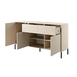 Vente-Unique Buffet 3 portes et 2 tiroirs avec LEDs - Beige - ELYNIA pas cher