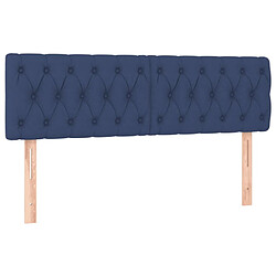 Maison Chic Lot de 2 Têtes de lit design Bleu pour chambre - Décoration de lit 72x7x78/88 cm Tissu -MN23265