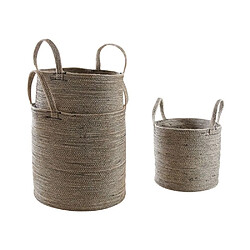 Aubry Gaspard Cache-pot en jute et coton (Lot de 3).