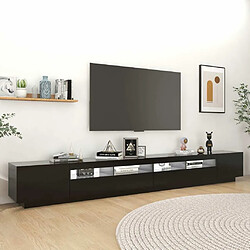 Maison Chic Meubles TV avec lumières LED - Banc TV pour salon Noir 300x35x40 cm -MN85657 pas cher