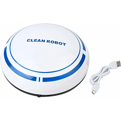 Vendos85 Aspirateur robot Automatique Intelligent Rechargeable par USB bleu blanc