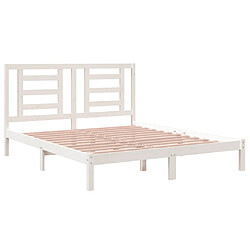 Avis vidaXL Cadre de lit sans matelas blanc 160x200 cm bois de pin massif