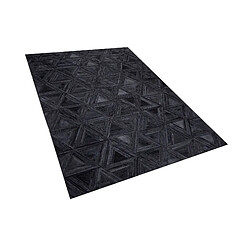 Beliani Tapis en cuir noir 140 x 200 cm KASAR