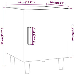 vidaXL Table de chevet Chêne marron Bois d'ingénierie pas cher