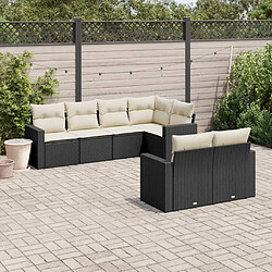 Maison Chic Salon de jardin 7 pcs avec coussins | Ensemble de Table et chaises | Mobilier d'Extérieur noir résine tressée -GKD75433