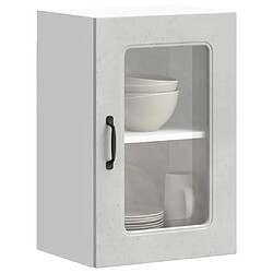 vidaXL Armoire murale de cuisine avec porte en verre Kalmar gris béton