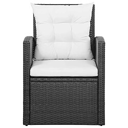 Acheter vidaXL Salon de jardin 5 pcs avec coussins Résine tressée Noir