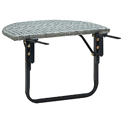 Avis vidaXL Table de balcon Gris 60x60x40 cm Résine tressée