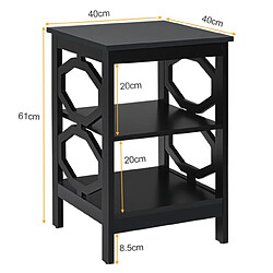 Acheter Helloshop26 Lot de 2 tables de chevet à 3 niveaux table d'appoint en forme o simple et contemporain 40 x 40 x 61 cm noir 20_0004905