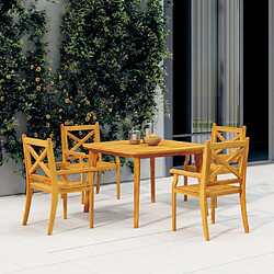 Salle à manger de jardin 5 pcs,Table et chaise à dîner Bois d'acacia solide -MN64750