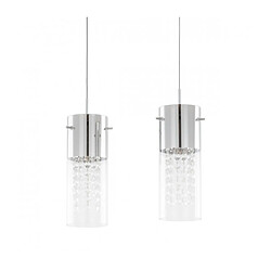 Luminaire Center Suspension en cristal Marqu Chrome 2 ampoules