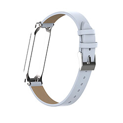 Bracelet en cuir véritable blanc pour votre Xiaomi Mi Smart Band 4