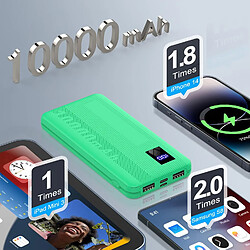 SANAG Batterie Externe, 15W Power Bank, Baterie Externe Capacité 10000Mah, Slim Et Portable, Avec 1 Port Usb C Et 2 Ports Usb A Et Écran Led Pour Iphone Samsung Smartphones, Smartwatch(Vert 2024)