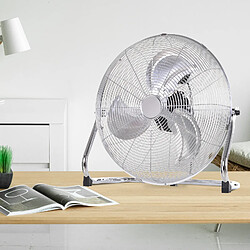 Homcom Grand ventilateur de bureau Ø 51 cm silencieux puissant 100 W 3 vitesses tête réglable gris métal