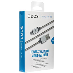 Avis QDOS Câble Micro USB vers USB 2.0 PowerSteel en Métal Renforcé 1m Argent