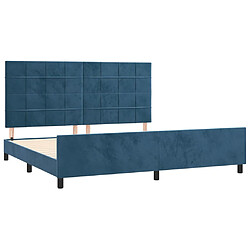 Avis vidaXL Cadre de lit sans matelas bleu foncé 200x200 cm velours